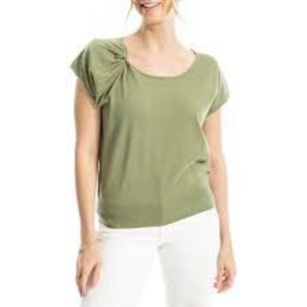 NWT Max Studio twist neck sweater top on olive green. Size XL